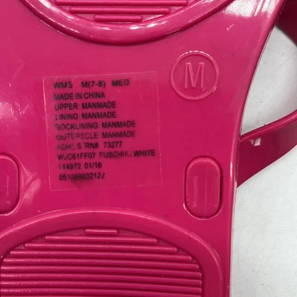 Juicy Couture Pink White Flip Flop Sandal Size 7-8. FFT2548D - Picture 7 of 8